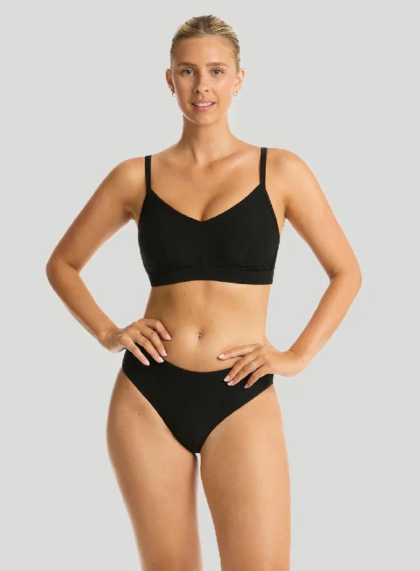 Sea Level: Honeycomb Mid Bikini Pant Black