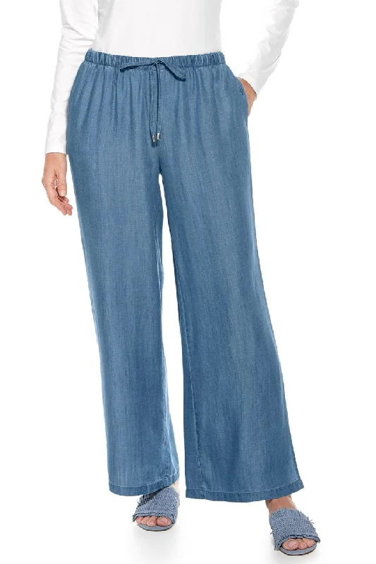 Women's Enclave Wide Leg Pants | Light Indigo Chambray