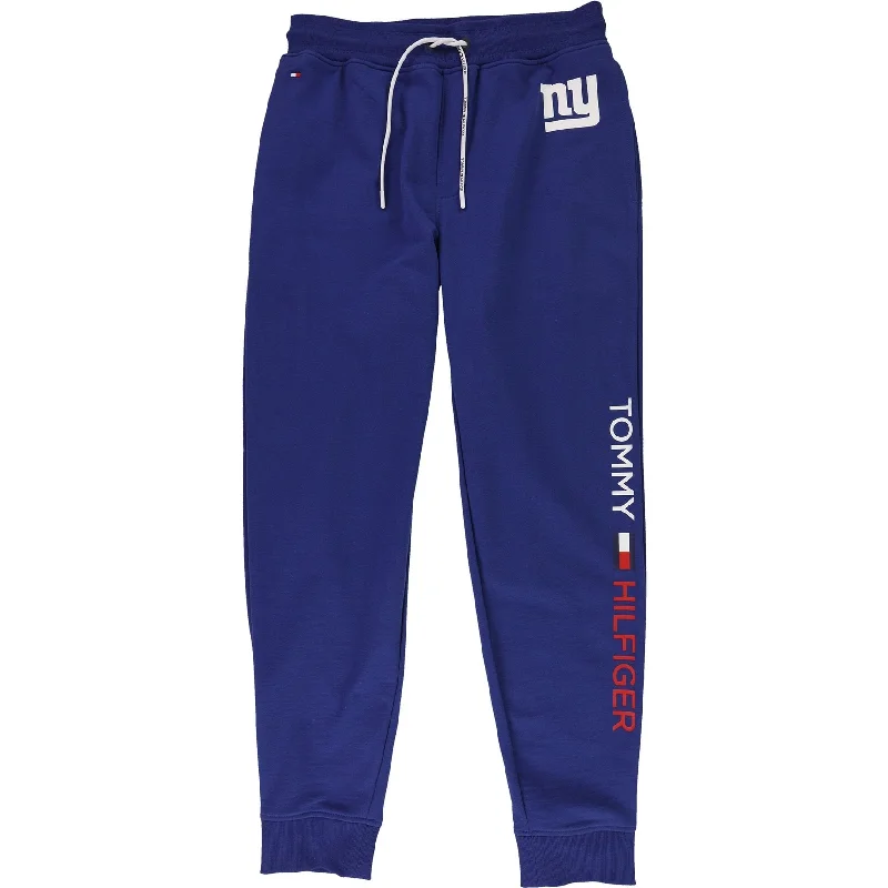 Tommy Hilfiger Mens New York Giants Athletic Jogger Pants, Blue, Medium