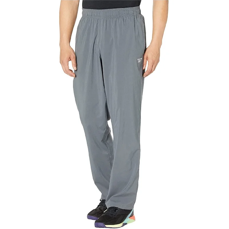 Reebok Mens Woven Unlined Training Athletic Track Pants, Grey, Medium