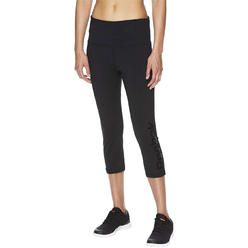 Reebok Womens Highrise Capri Compression Athletic Pants