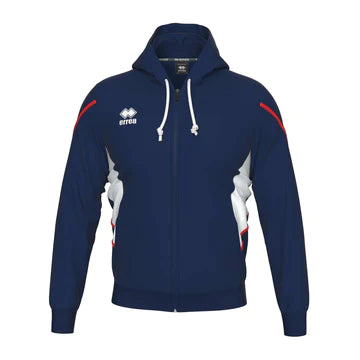 Errea Clancy Full Zip Hooded Top (Navy/White/Red)