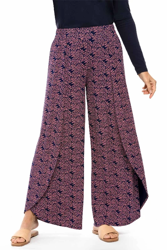 Women's Lynsu Wide Leg Pants | Peachy Pink Etched Flowers