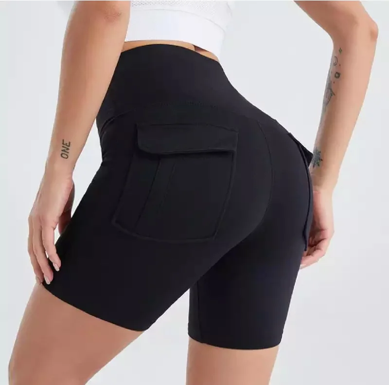 Booty Lifting Spandex Shorts with Back Pockets