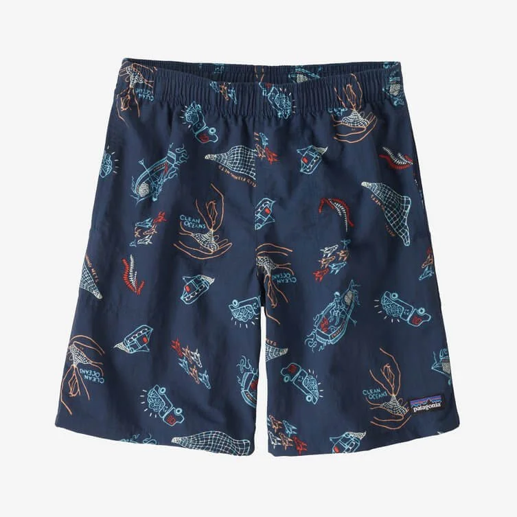 Patagonia Boys' Baggies Shorts Clean Currents: Tidepool Blue