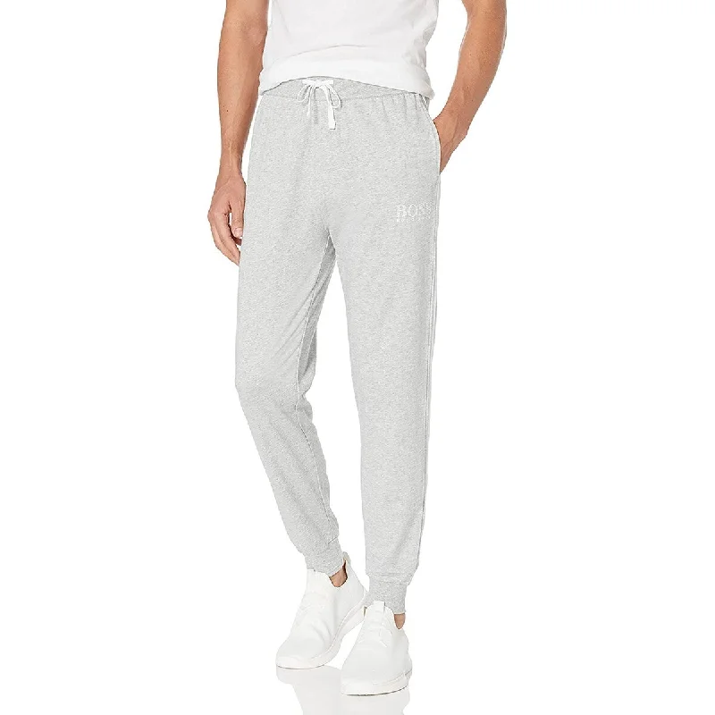 Hugo Boss Men's Authentic Sweatpants Birch Melange Grey Cotton Track Lounge Pants