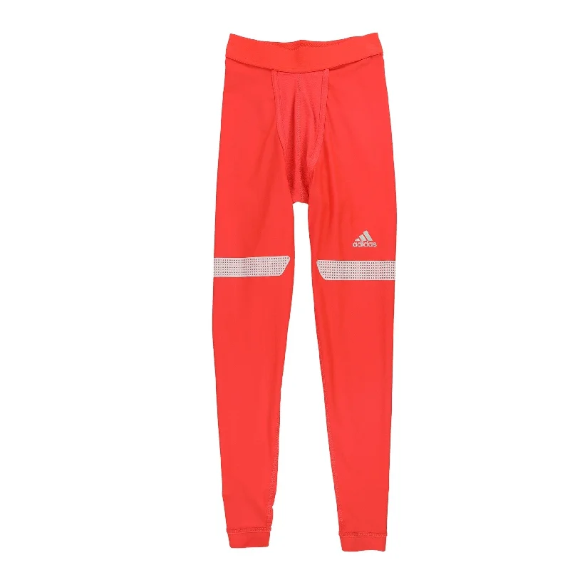 Adidas Mens Supportive Compression Athletic Pants, Orange, Small