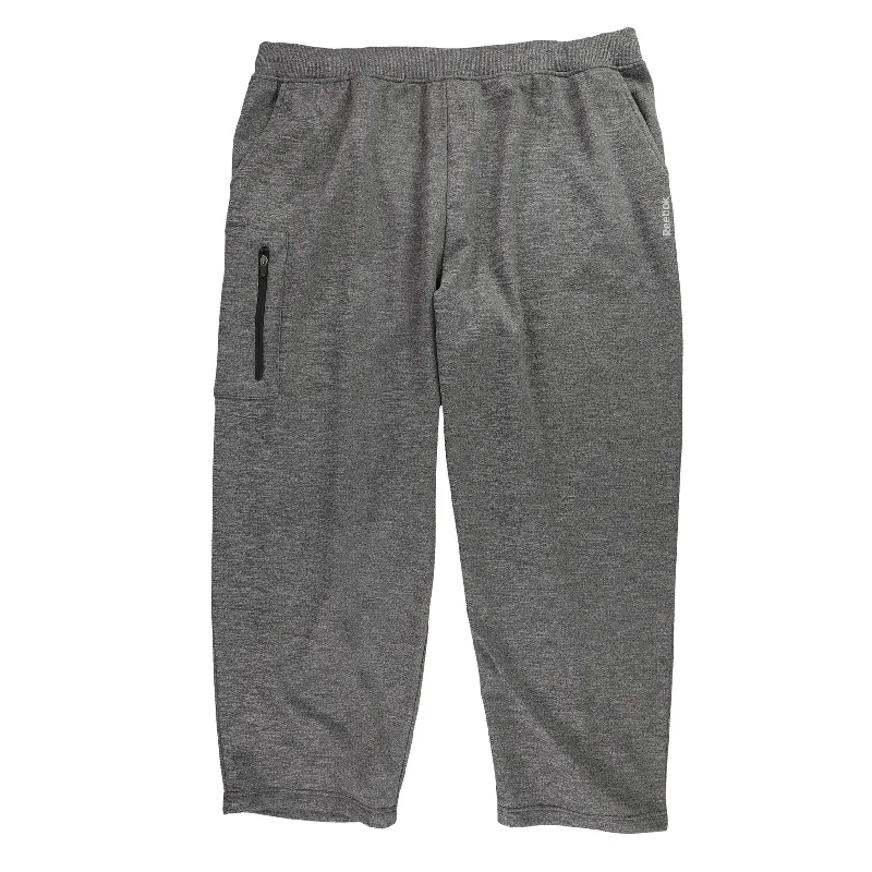 Reebok Mens Heathered Athletic Jogger Pants, Grey, XX-Large