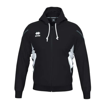 Errea Clancy Full Zip Hooded Top (Black/White)