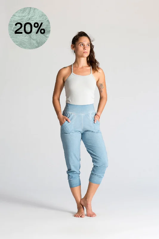 Stonewash Slouchy Capri Pants