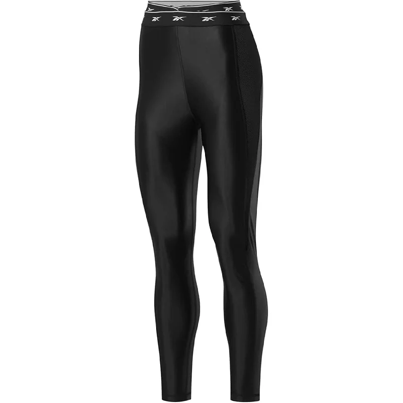 Reebok Womens High Shine Compression Athletic Pants