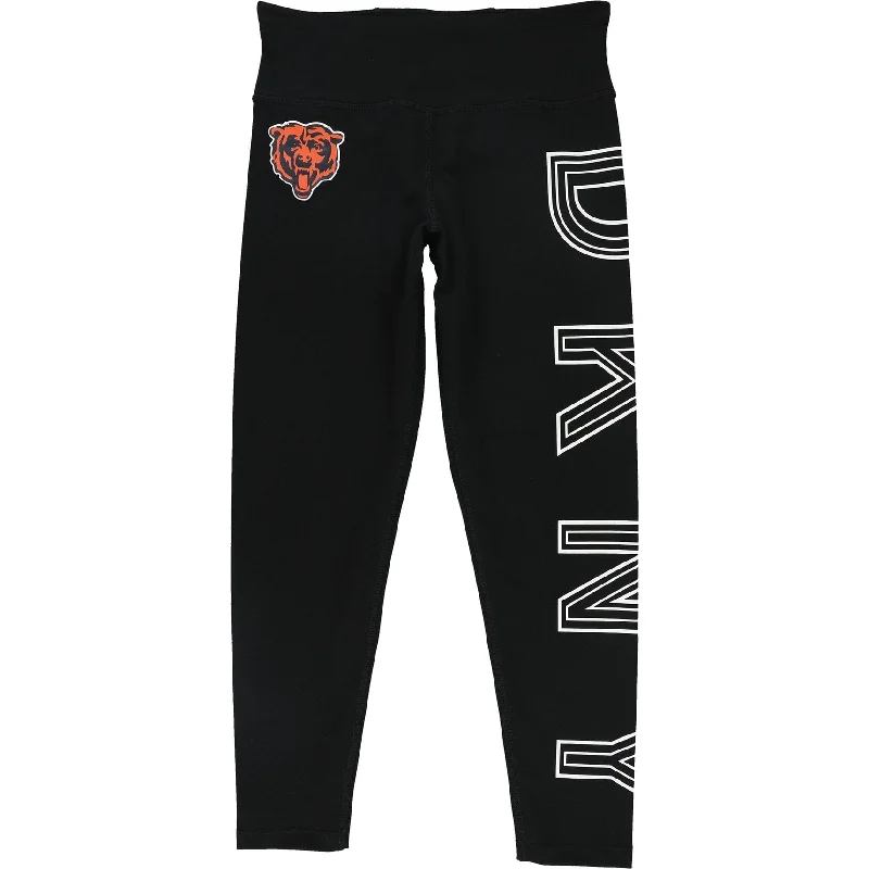 DKNY Womens Chicago Bears Graphic Compression Athletic Pants, Black, Small