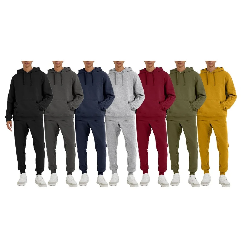 Mens Athletic Jogging Pullover Tracksuit Soft Fleece Lined Hoodie Pants