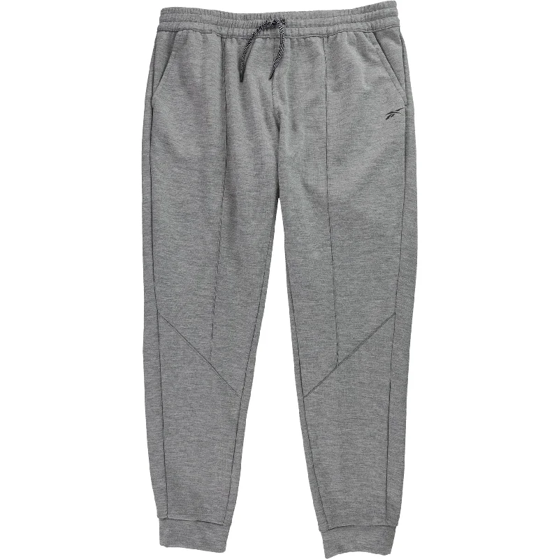 Reebok Mens Workout Ready Heathered Athletic Jogger Pants, Grey, Small