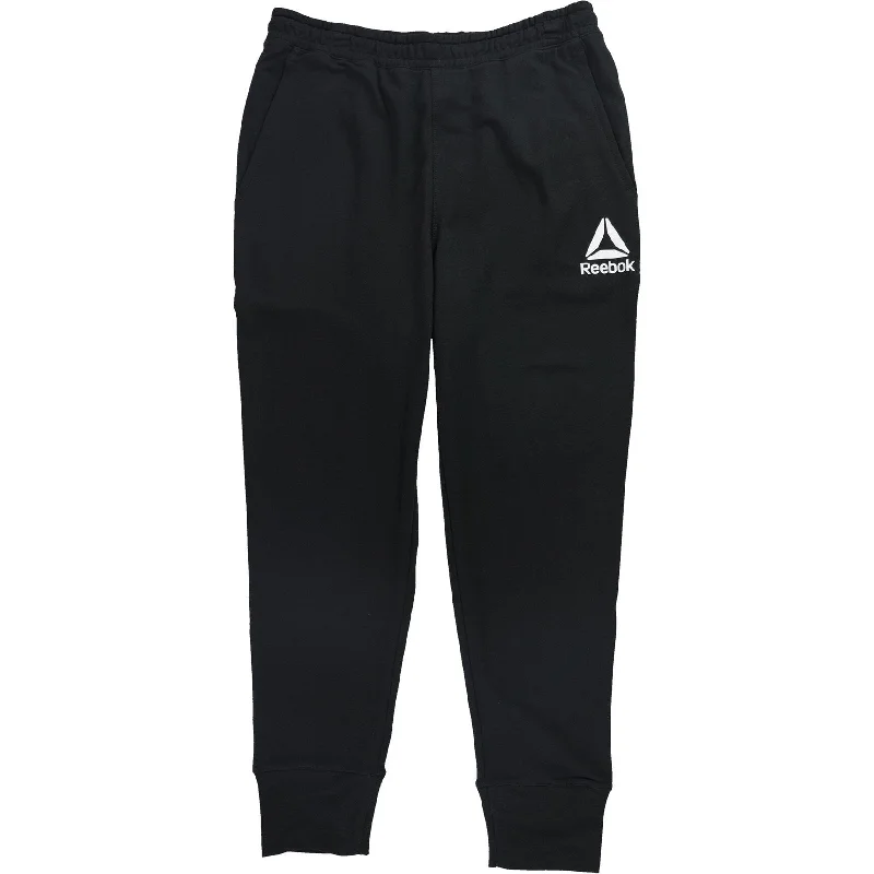 Reebok Mens Linear Logo Athletic Jogger Pants, Black, Large