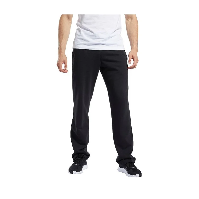 Reebok Mens French Terry Athletic Sweatpants, Black, Medium