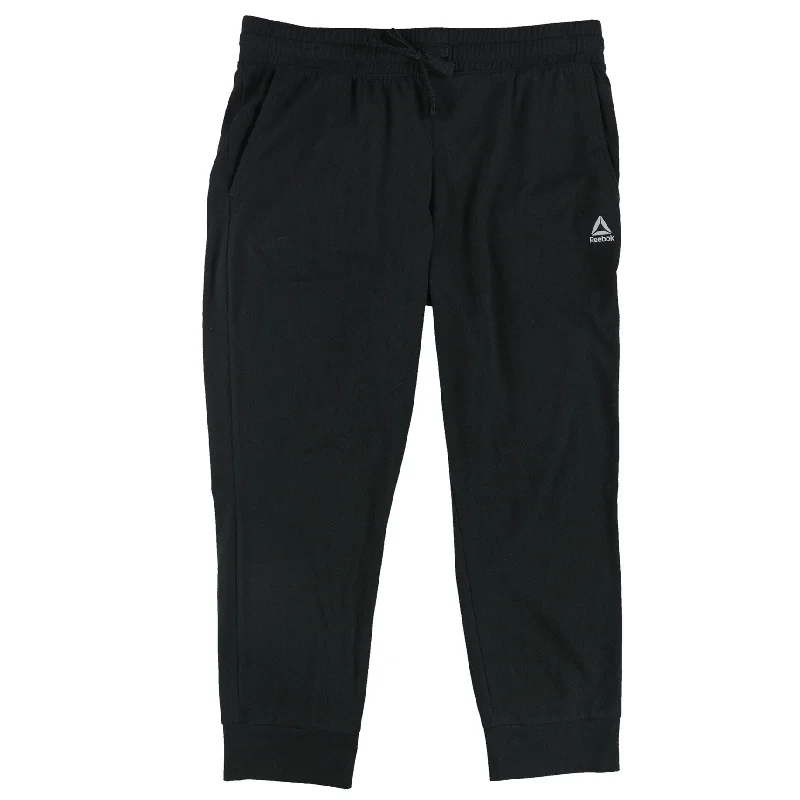 Reebok Womens Training Supply Woven Athletic Jogger Pants, Black, Small