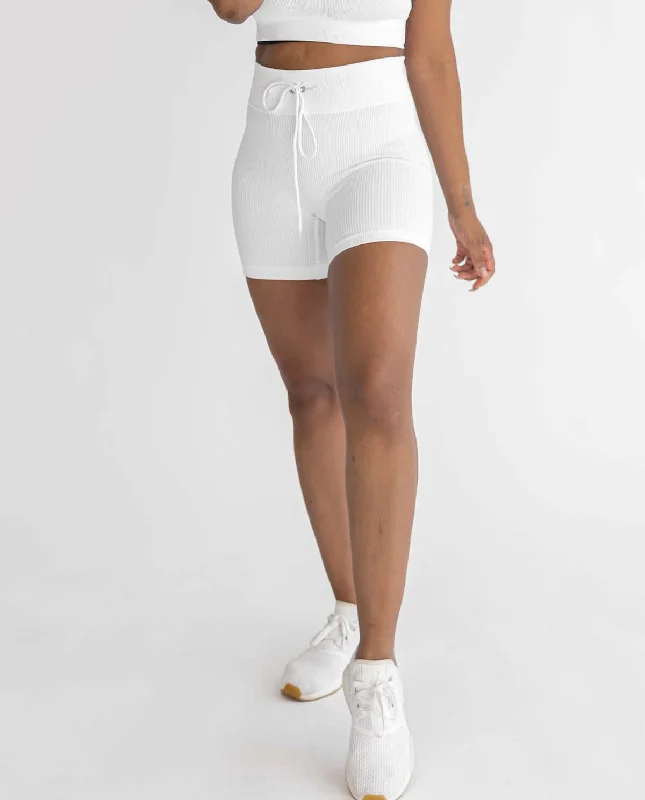 Astoria Seamless Ribbed Series Short - White