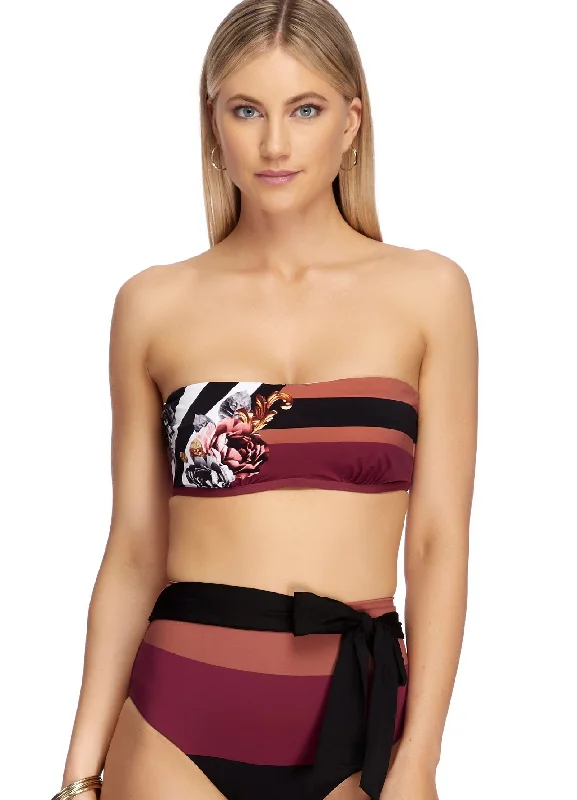 Opulence C/D Bandeau Bikini Top - Multi Print