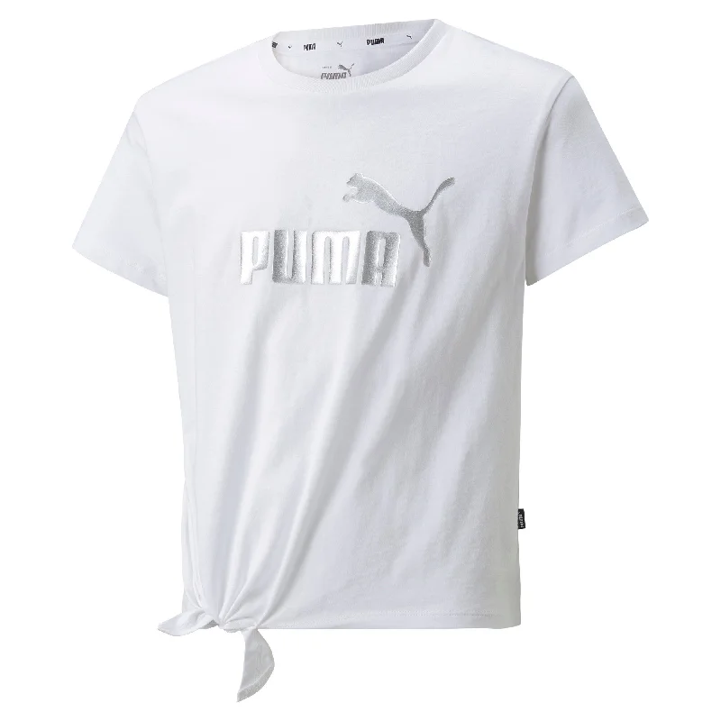 PUMA Big Kids' Girls' Essentials+ Logo Knotted Tee