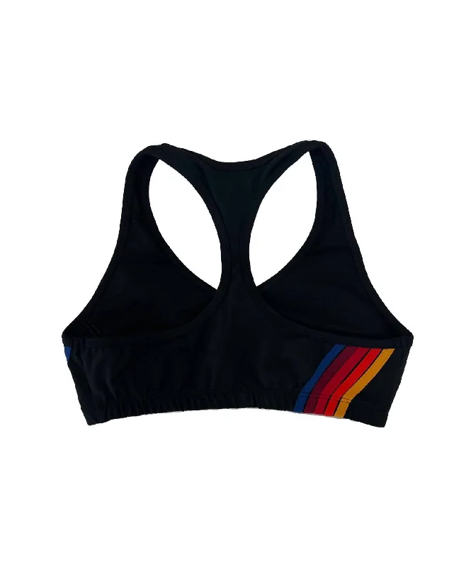 5 Stripe Sports Bra In Black