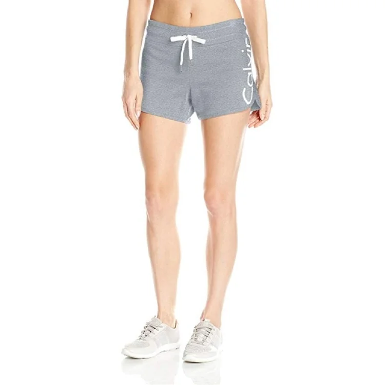 Calvin Klein Women's French Terry Shorts Pearl Grey Heather Size Extra Large - X-Large