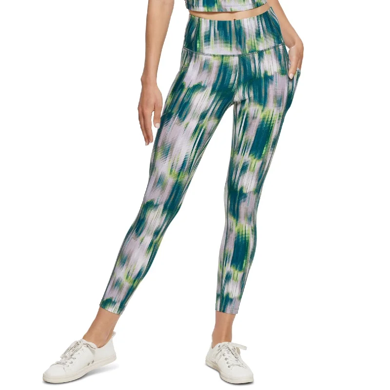 Calvin Klein Women's Performance Printed High-Waist Leggings Green Size XL