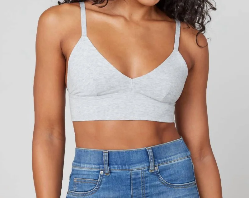 Cotton Control Bralette In Heather Grey