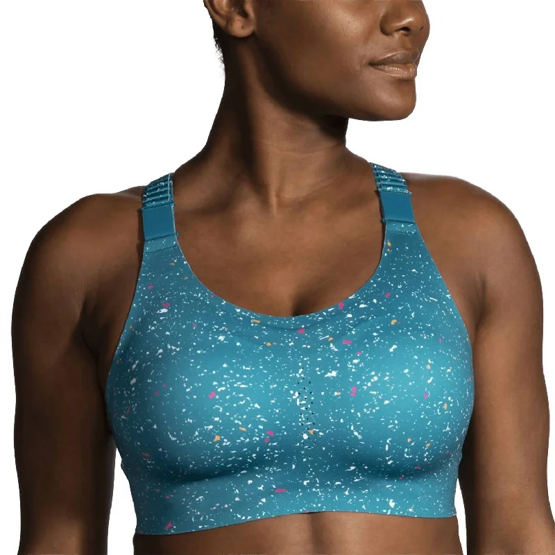 Dare Racerback Run Bra 2.0 In Lagoon Speckle Print