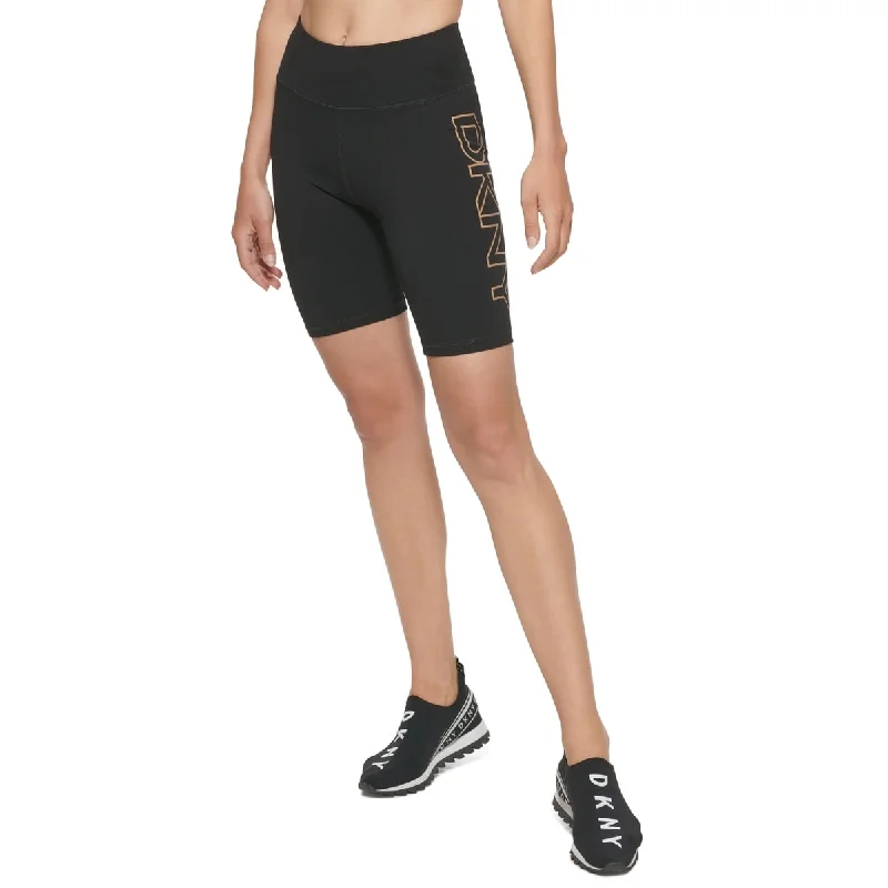 DKNY Women's Sport Graphic Biker Shorts Black Size X-Large - XL