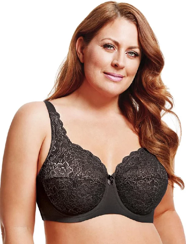 ELILA 2311 STRETCH LACE UNDERWIRE FULL CUP BRA