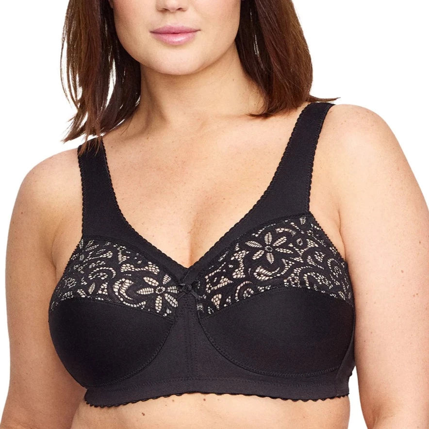 GLAMORISE 1001BLK COTTON FULL CUP BRA