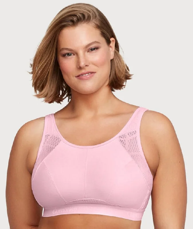 Glamorise No-Sweat Mesh Wire-Free Sports Bra - Pink