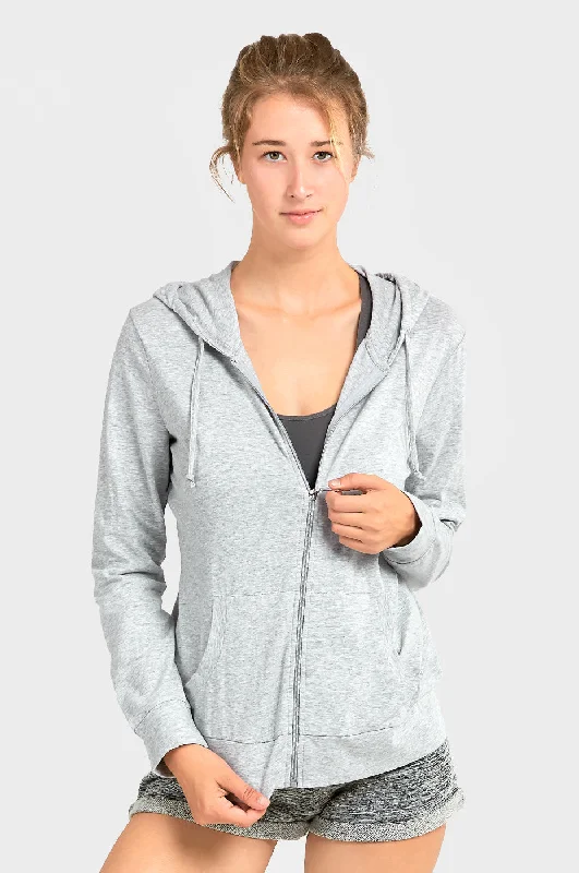 SOFRA LADIES SINGLE JERSEY ZIP-UP HOODIE JACKET (HDC7000A/XA_H.GRY)