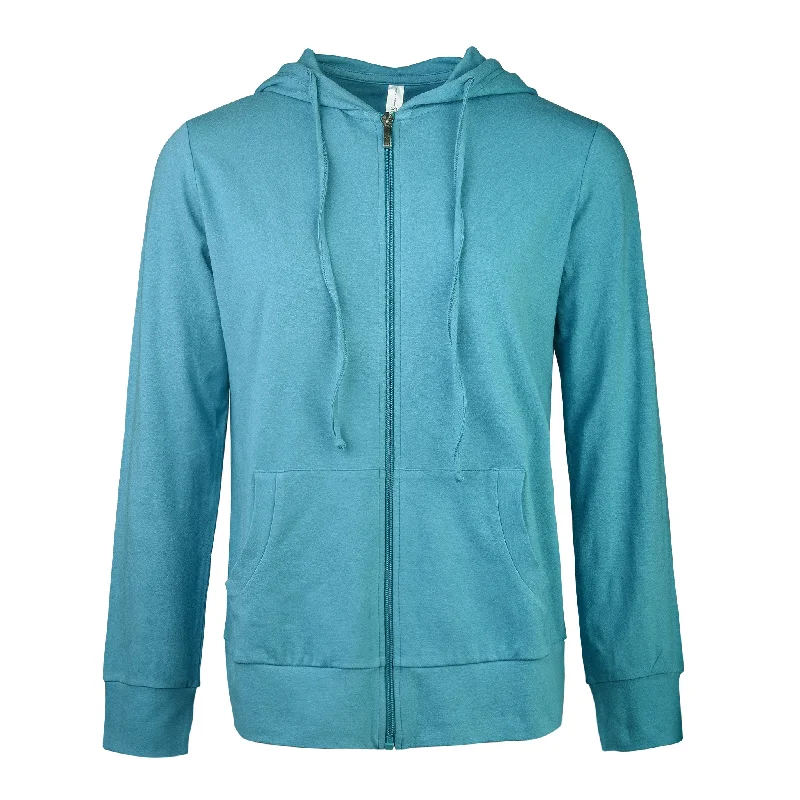 SOFRA LADIES SINGLE JERSEY ZIP-UP HOODIE JACKET (HDC7000A/XA_ST. BLUE)