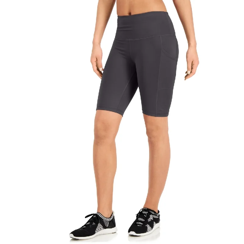 ID Ideology Women's Compression High Rise 10 Bike Shorts Gray Size X-Small - XS