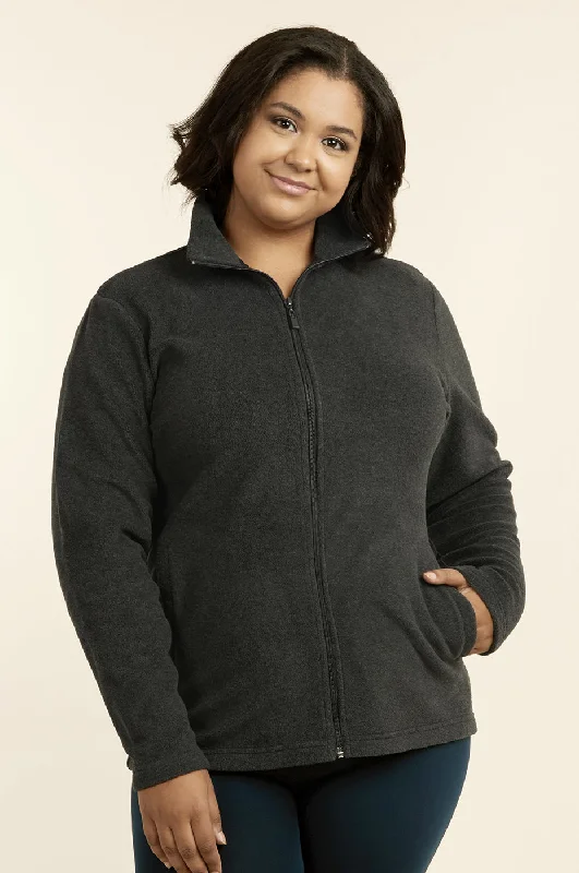 SOFRA LADIES POLAR FLEECE JACKET PLUS SIZE (LPF200X_CHARCOAL)