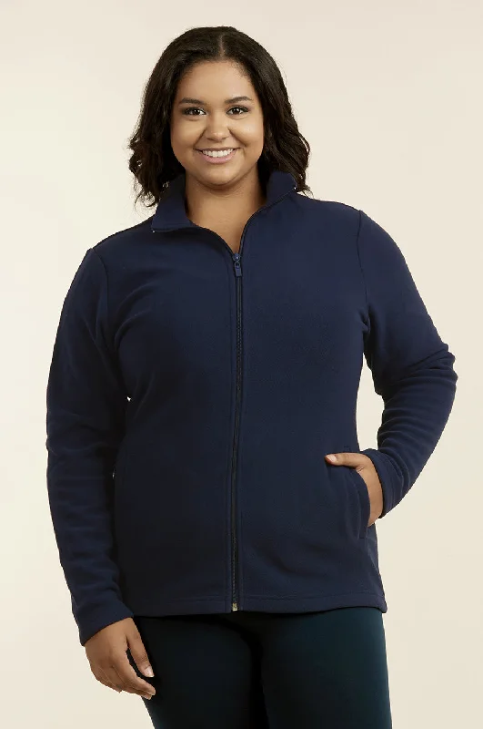 SOFRA LADIES POLAR FLEECE JACKET PLUS SIZE (LPF200X_NVY)