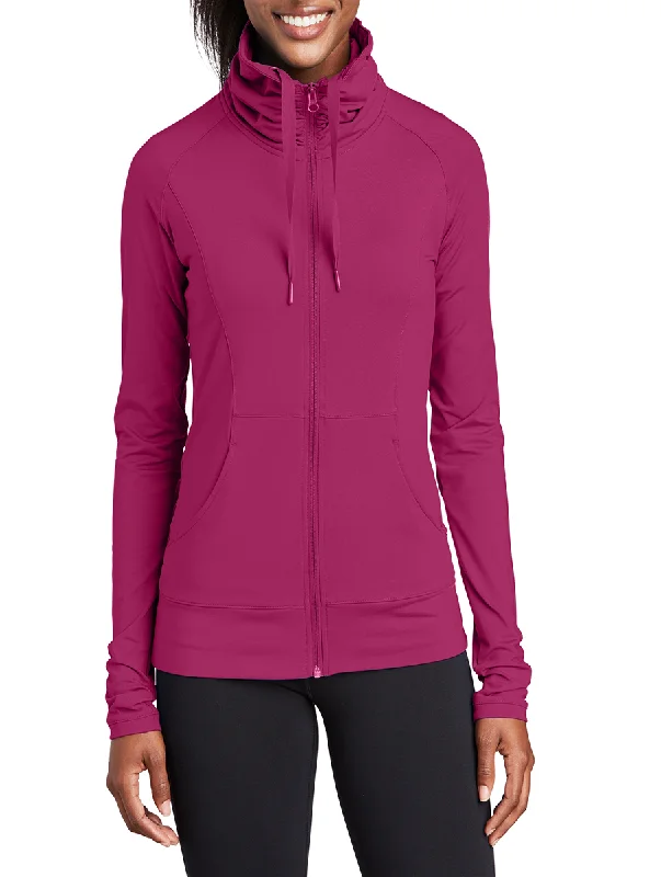 Curvy On The Move Full Zip Jacket in Pink