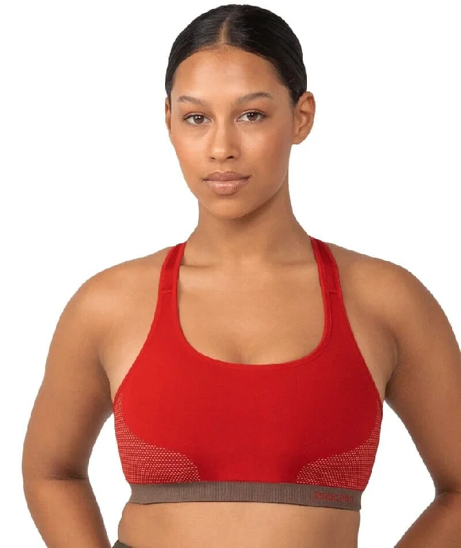 Triumph Triaction Seamfree Crop Top Wire-free Bra - Shanghai Red